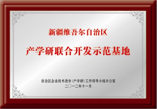 自治區“產學研聯合開發示范基地”